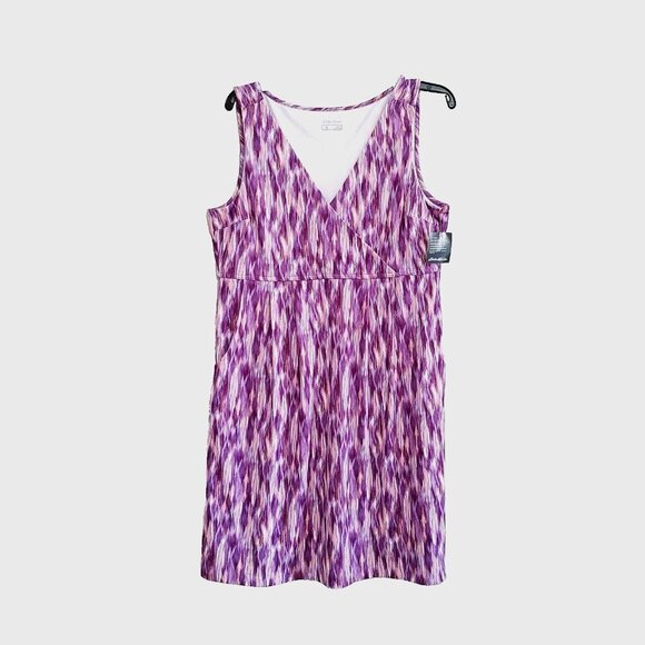 Eddie Bauer Wrap Dress V Neck Sleeveless Tie Dye Women's  Large NEW - Picture 1 of 5